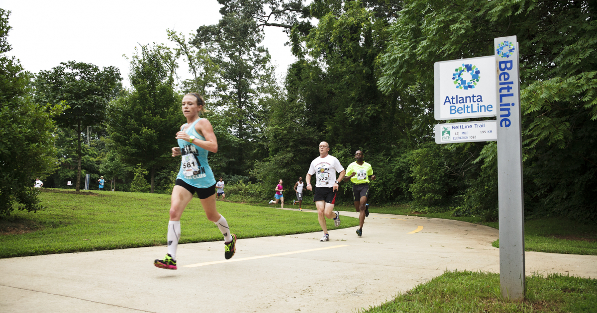 The West End Trail plays host to the Atlanta BeltLine's Run.Walk.Go! Southwest 5K, free fitness classes, art performances, and neighborhood events. (Photo by Christopher T. Martin)